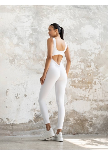 Arkası Büzgülü Scrunch Butt Spor Tayt Tulum