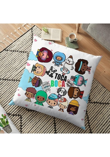 Toca Hayat Dünya Yastık Kılıfı Toca Boca Yastık Kılıfı Ev Sandalyesi Çocuk Odası Yumuşak Dekoratif Yastık Örtüsü 45 45 Cm 23