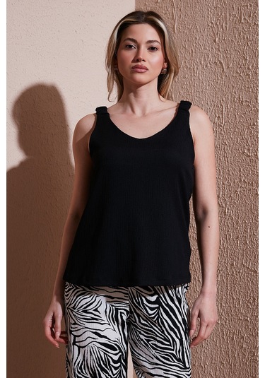 Fashion Friends Bayan Bluz 25y0513k1 Siyah Siyah