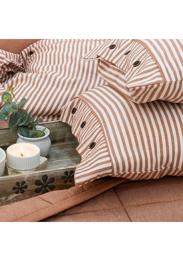 Schafer Home Loria Yatak Örtüsü Nevresim Seti 7 Parça-turuncu Turuncu