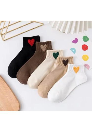 Kalpli Patik Bilek Çorap Seti 5'li Çok Renkli