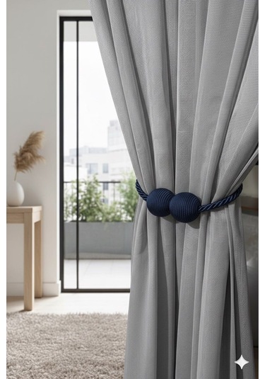 Mıknatıslı Perde Bağlama Aparat Aksesuarı Braçol Lacivert