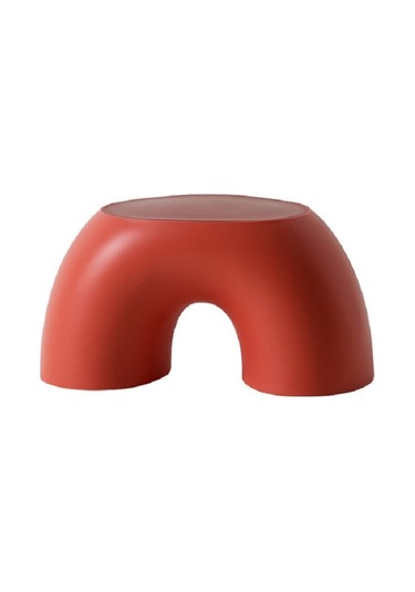 Sones Basit Dairesel Küçük Bank Ev Yuvarlak Çocuk Taburesi Ayakkabı Taburesi Kırmızı