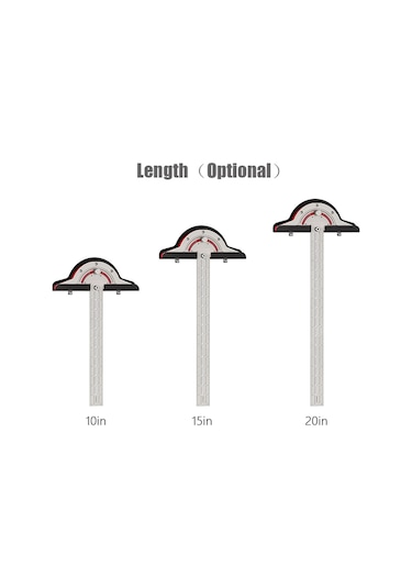 Konesam 20 İnç Metal Açı Çizgisi - Ahşap İşleri Ölçüm Aracı, 1mm Hassasiyetli Kenar Ölçer, Gümüş Renk