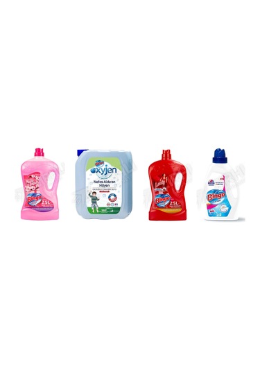 Bingo Yüzey Tem. Fresh 2.5 Lt + Çamaşır Suyu 4 Lt + Yüzey Temzileyici 2,5 L + Amber Sıvı Det. 1755 Ml 4'lü Set 2'li Set