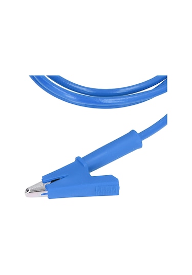 Gajeena J.70035-1 Mavi 4mm Silikon Kapaklı Bakır Krokodil Klips Test Kablosu - Elektrik Projeleri, Akü Testi İçin Esnek Ve Dayanıklı