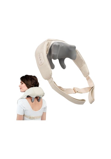 Elektrikli Boyun Ve Sırt Masaj Aleti Kablosuz Boyun Ve Omuz Yoğurma Masaj Yastığı Beyaz