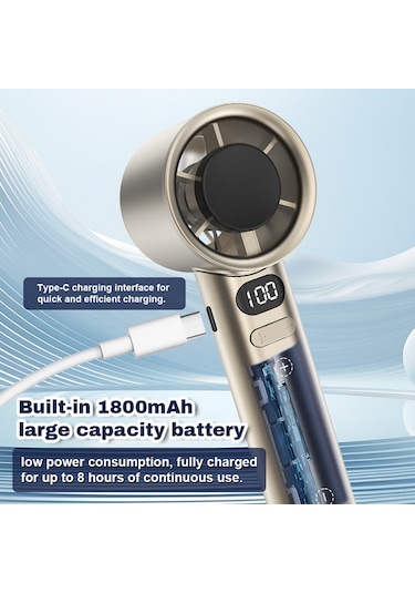 Padalink M11 Taşınabilir Usb Şarjlı Mini Fan - 120 Kademeli Hız Ayarlı, Gri Renk