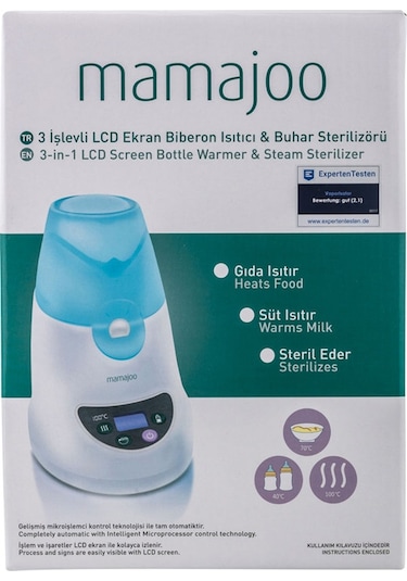 Mamajoo 3 İşlevli LCD Ekranlı Mama Isıtıcı ve Buharlı Sterilizatör