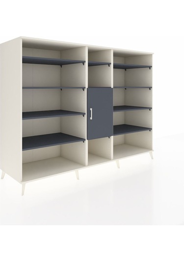 Kronos Dolap 12 Raflı Tek Kapaklı 220x59x163 Aytaşı-antrasit Aytaşı-antrasit