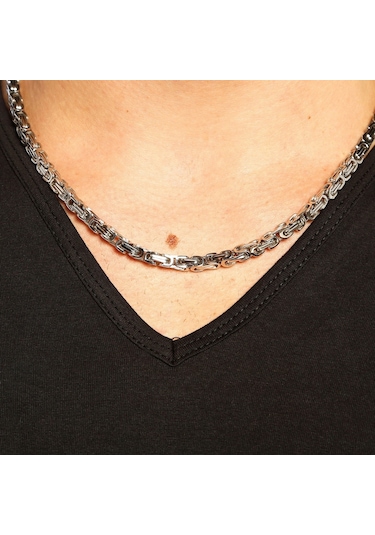 Chavin 5 Mm. Kral Çelik Erkek Zincir Gri Renk As62 (478254967)