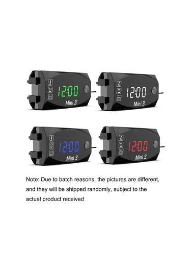 Gerilim Saati Ve Sıcaklık 3'ü 1 Arada Led Elektronik Metre Büyük Ekran Dijital Ekran Su Geçirmez Ve Toz Geçirmez Voltmetre Beyaz Işık Beyaz