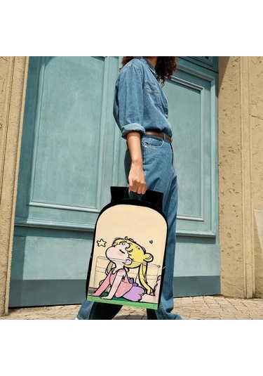 Trendooze Uygun, Siyah Siyah Sırt Seyahat, Sailor Organizasyon Moon Kawaii Karikatür, İş İnç İle, İçin, Genç, Dizüstü Çoklu Cf94 Çantası, Çalışması Bölmeleri Bilgisayara 15.6 Di Siyah