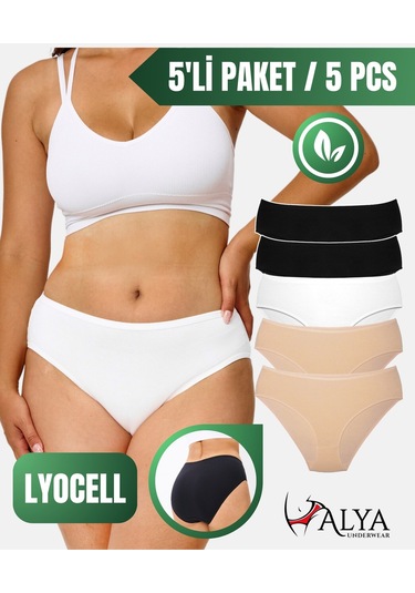 Alya Underwear Kadın Külot, Lyocell Kumaş Külot, Ter Emici Rahat Ve Dayanıklı Kadın İç Çamaşırı, Liyosel Slip Çok Renkli P02