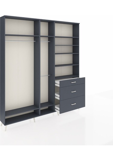 Arges Dolap 9 Raflı 3 Çekmeceli 3 Askılı 220x30x243 Antrasit-antrasit/antrasit Antrasıt/antrasıt Arges Dolap 9 Raflı 3 Çekmeceli 3 Askılı 220x30x243 Antrasit-antrasit/antrasit Antrasıt/antrasıt