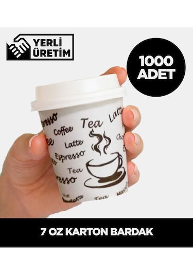7 Oz Karton Bardak - 1.000 Adet Çok Renkli