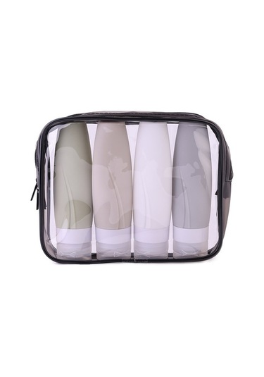 Ulzyvf 90ml Seyahat Şampuan Şişesi 4'lü Set - Dayanıklı Silikon Çok Renkli Çok Renkli