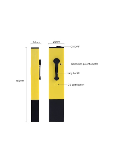 PH Metre Su Sıvı Akvaryum PH Ölçer + 2 Adet Kalibrasyon Çözelti