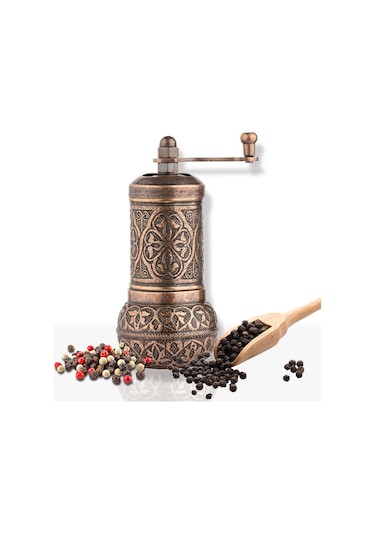 Bakır Renk Zamak Karabiber El Değirmeni Öğütücü Grinder 11 Cm Bakır