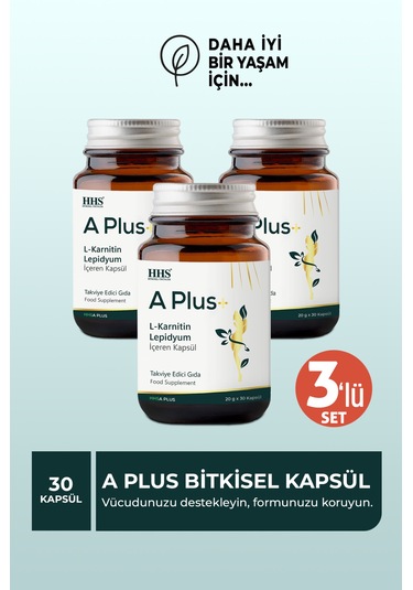 A Plus L-carnitine Lepidium Bitkisel Kapsül 3 Adet Aromasız