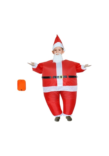 Noel Anaokulu Çocuk Tatil Yaratıcı Performans Şişme Kostüm Çocuk Noel Baba Yüksekliği 0.9-1.3 M Standart