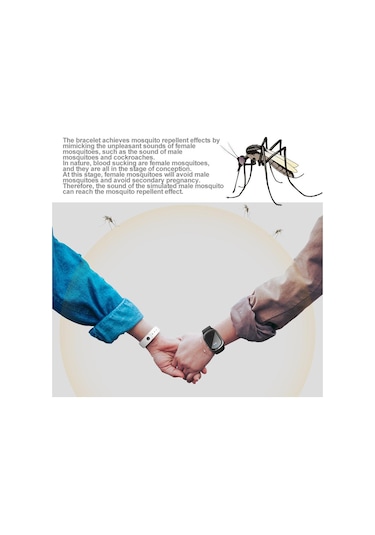 Dolıty Ultrasonik Anti Böcek Kovucu Bileklik Bantları Beyaz Beyaz