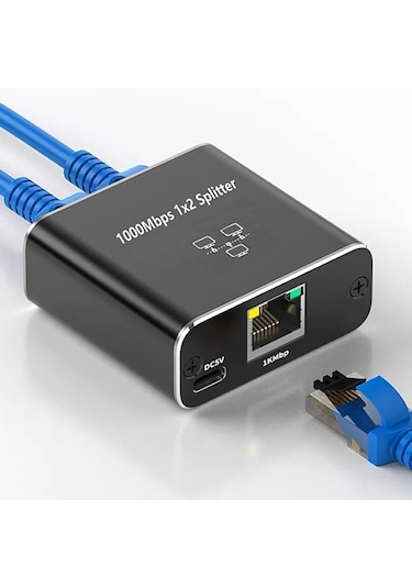 Homyl Splitter 1x2 Hub Aktarım Hızı 1000 Mbps Ağ Uzatma
