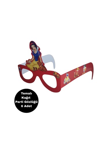 Pamuk Prenses Temalı Kağıt Gözlük 6 Adet Parti Gözlüğü Tüm Yaşlar