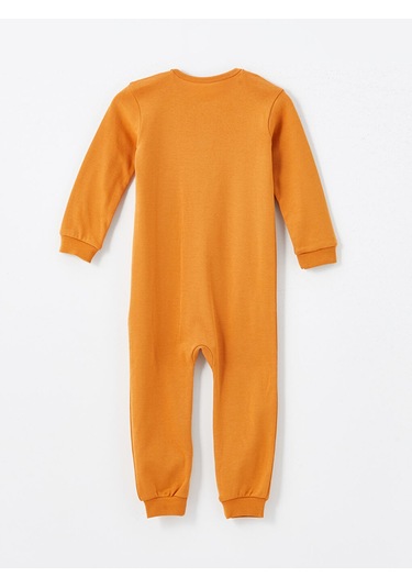 Lcw Bisiklet Yaka Uzun Kollu Erkek Bebek Fermuarlı Tulum 2'li Bej