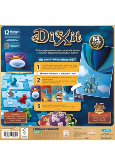 Dixit Yeni , 3-8 Oyuncu, 8 Yeni Oylama Çarkı, Yeni Oyun Alanı.