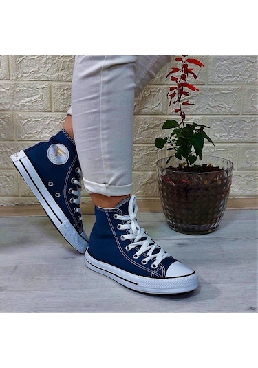 Fiyra 555 Kot Mavi Uzun Unisex Sneaker Keten Spor Ayakkabı 001