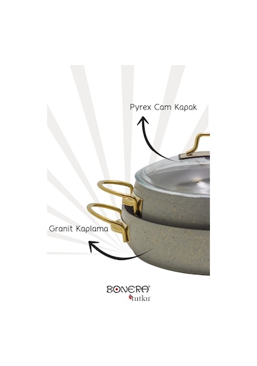 Marbella 7 Parça Set Güveç Model Nardo Gri & Gold Kırçıl Gold Kulp