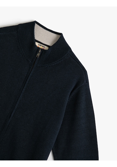 Koton Dik Yaka Fermuar Kapamalı Basic Okul Hırkası Lacivert 5wkb90010tt Lacivert