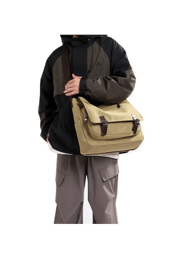 Erkek Çok Amaçlı Büyük Kapasiteli Kanvas Omuz Çantası X001 Siyah