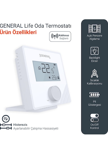 General Mıtra 25s Rf Kablosuz Oda Termostatı