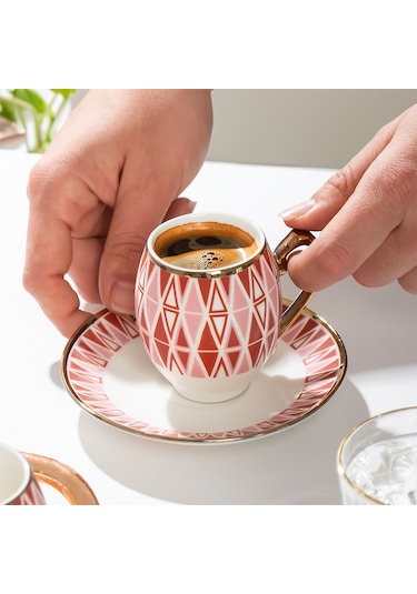 Porsima Mariposa Altın Yaldızlı 6 Kişilik 12 Parça Fincan Seti