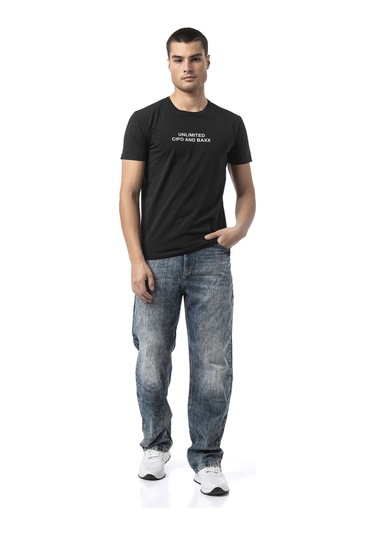 Cd903 Men S Wide Leg Relaxed Fit Trousers Blue