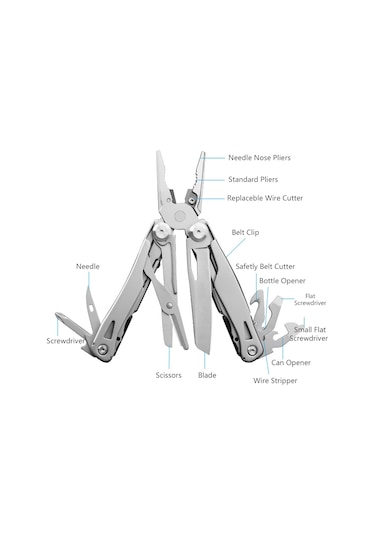 Xindoker Mavi Renkli Paslanmaz Çelik Ve Abs Malzemeli Katlanabilir Çok Amaçlı Alet Seti Açık Mavi