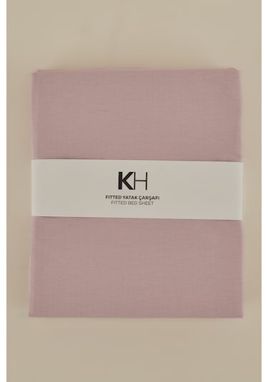Karaca Home Basic %100 Pamuk King Kişilik Lastikli Çarşaf Pudra