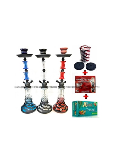 Orta Boy Kutulu İthal Nargile Seti Full İçimlik Set 55Cm (286386840)