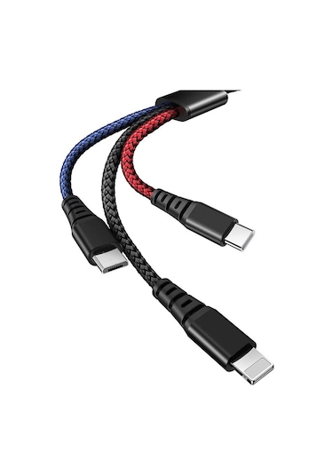 Mcdodo CA-6220 3in1 Lightning+Micro USB+Type-C Çoklu Şarj Kablosu 2.4A 1.2 M Siyah