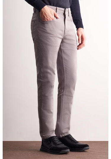 Gri 5 Cep Casual Slim Fit Pamuklu 5 Cep Pantolon 1003255318 Gri