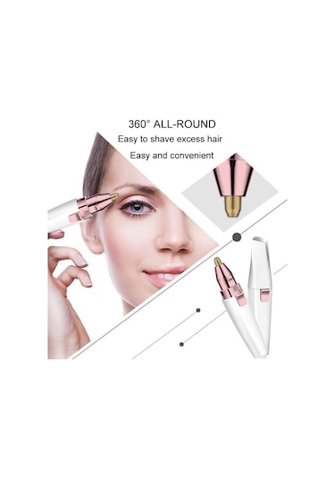 Sones 2'si 1 Arada Elektrikli Kaş Düzeltici Bayan Tıraş Makinesi Kaş Şekillendirici, Model: Usb Şarjlı Beyaz