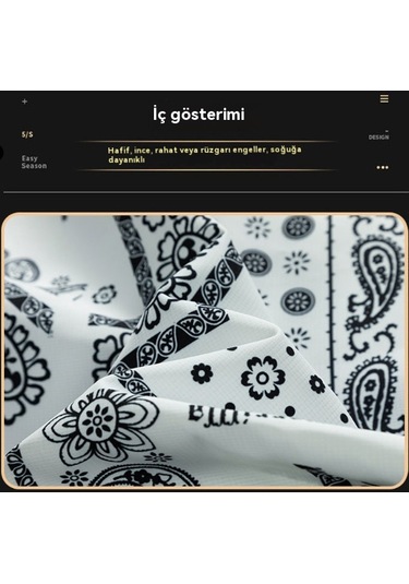 Erkek Dik Yaka Çift Taraflı Baskılı Ceket Beyaz