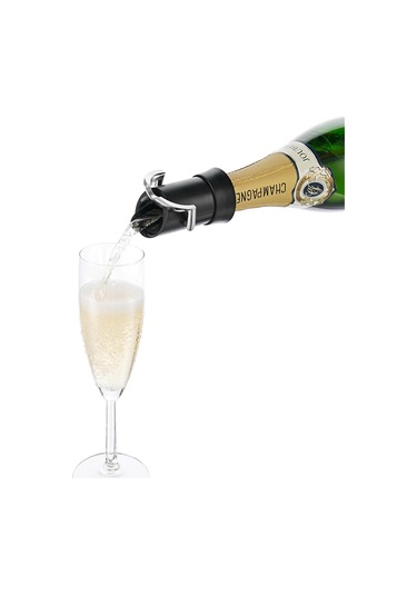 Vacu Vin Şampanya Kilit Ağızlı Ve Damla Korumalı - Siyah Kutulu - Siyah