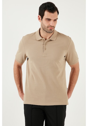 Buratti Pamuklu Regular Fit Düğmeli Erkek Polo Yaka T Shirt 5902127 Vizon