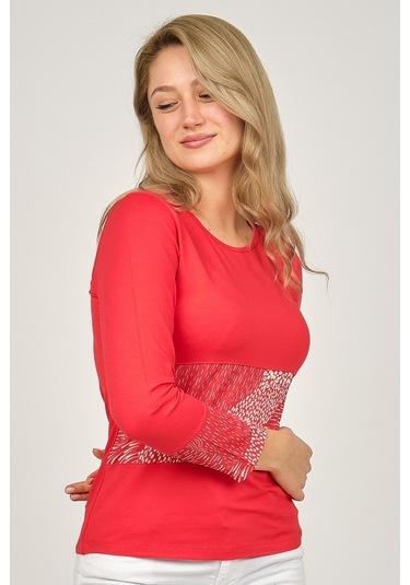 Sistas Kadın Uzun Kollu Penye Bluz 6699448 Mercan-Mercan