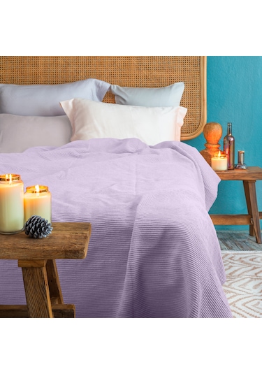 Pamuk Battaniye Tek Kişilik Tv Battaniyesi 150x200cm Eflatun