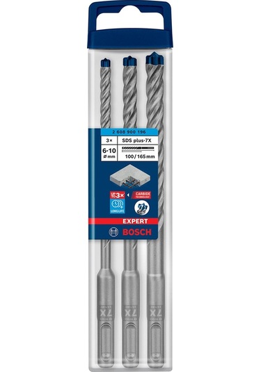 Bosch Expert Sds Plus-7x Kırıcı Delici Delme Ucu Seti 6/8/10 Mm 3 Parça  - 2608900196