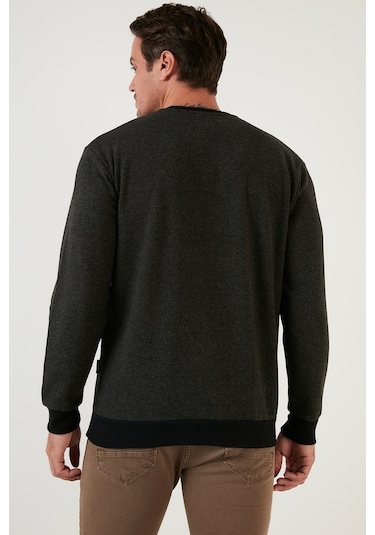 Buratti Slim Fit Bisiklet Yaka Pamuklu Erkek Kazak 456201 Haki